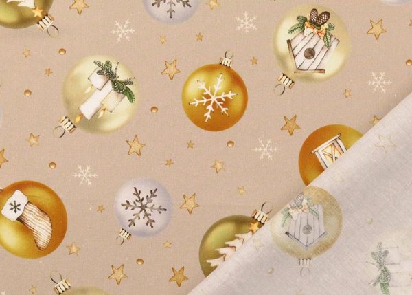 christmas baubles sandy christmas fabric cotton poplin